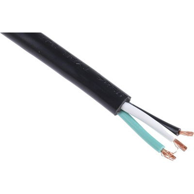 RS PRO Unterminated Type B US Plug Plug Power Cord, 2m