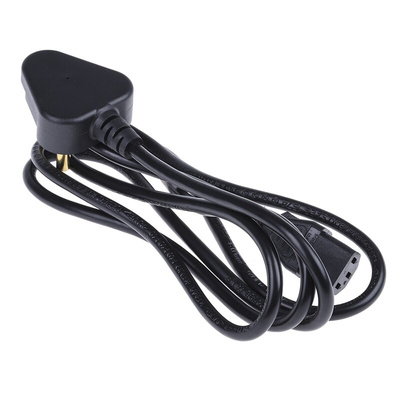RS PRO IEC C13 Socket to Type M South African Plug Power Cord, 2m