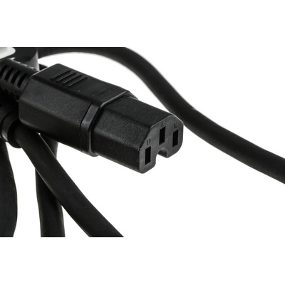 RS PRO IEC C15 Socket to Type G UK Plug Power Cord, 2m