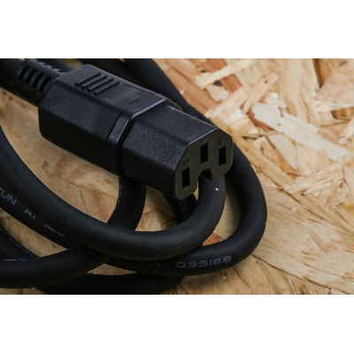 RS PRO IEC C15 Socket to Type G UK Plug Power Cord, 2m