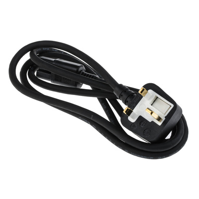 RS PRO IEC C15 Socket to Type G UK Plug Power Cord, 2m