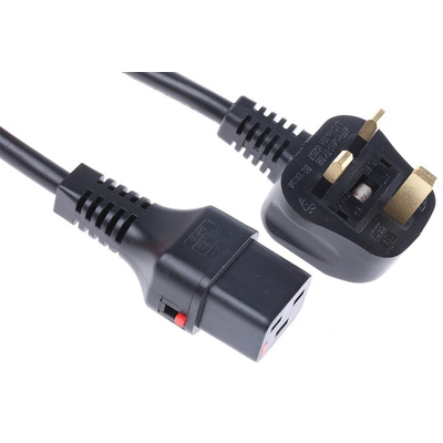 Schaffner IEC C19 Socket to Type G UK Plug Power Cord