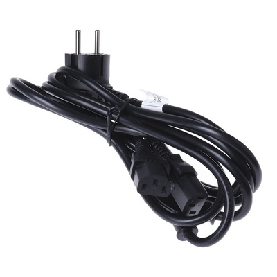 RS PRO IEC C13 x 2 Socket to CEE 7/7 Plug Power Cord, 2.5m