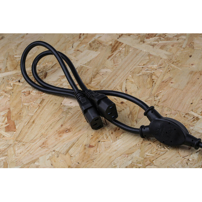 RS PRO IEC C13 x 2 Socket to Type G UK Plug Power Cord, 2.5m