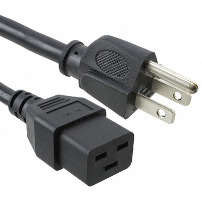 Schurter IEC C19 Socket to Type B US Plug Plug Power Cord