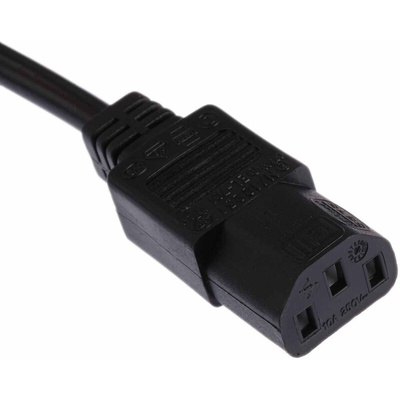 Phihong IEC C13 Socket to CEE 7/7 Plug Power Cord, 1.8m