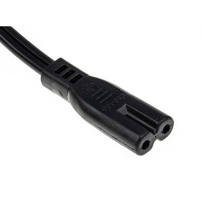 Phihong IEC C7 Socket to Type A US Plug Plug Power Cord, 1.8m