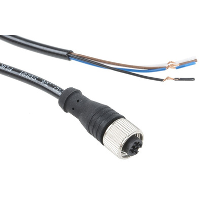RS PRO Straight Female 4 way M12 to Unterminated Sensor Actuator Cable, 2m
