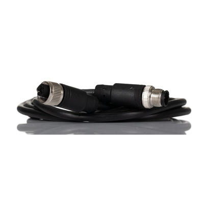 RS PRO Straight Female 5 way M12 to Straight Male 5 way M12 Sensor Actuator Cable, 2m