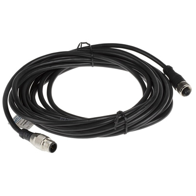 RS PRO Straight Female 5 way M12 to Straight Male 5 way M12 Sensor Actuator Cable, 5m