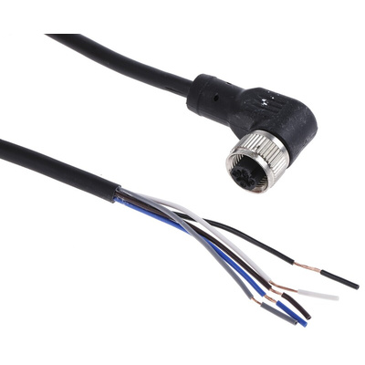 RS PRO Right Angle Female 5 way M12 to Unterminated Sensor Actuator Cable, 2m