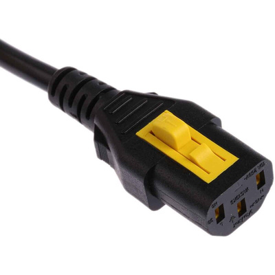 Schurter IEC C13 Socket to Type G UK Plug Power Cord, 2m