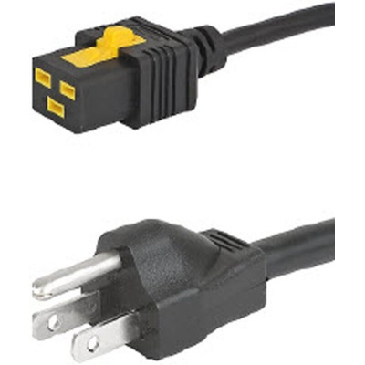 Schurter IEC C19 Socket to Type B US Plug Plug Power Cord