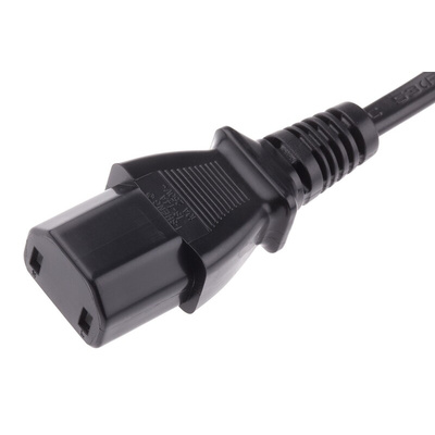 RS PRO Straight IEC C17 Socket to Straight Type A Chinese Plug Power Cord, 2m