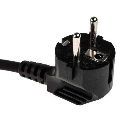 RS PRO IEC C15 Socket to CEE 7/7 Plug Power Cord, 2m