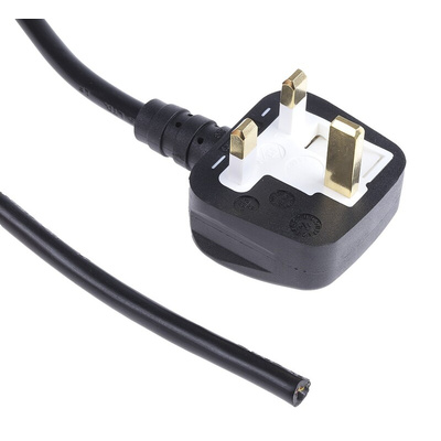 RS PRO Unterminated Type G UK Plug Power Cord, 3m