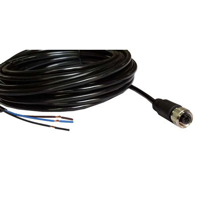 RS PRO Straight Female 4 way M12 to Unterminated Sensor Actuator Cable, 10m