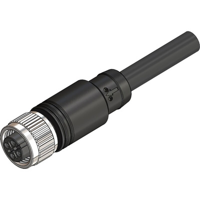 RS PRO Straight Female 4 way M12 to Unterminated Sensor Actuator Cable, 10m