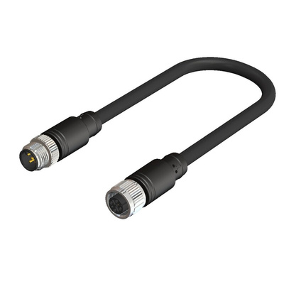 RS PRO Straight Female 5 way M12 to Straight Male 5 way M12 Sensor Actuator Cable, 2m