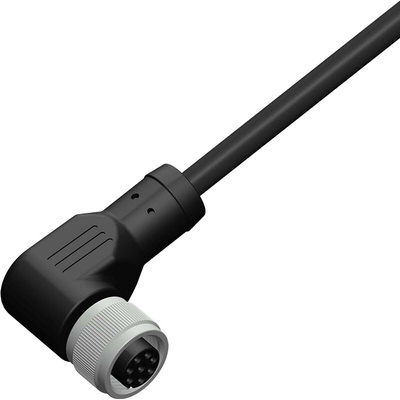 RS PRO Right Angle Female 8 way M12 to Right Angle Female Unterminated Sensor Actuator Cable, 5m