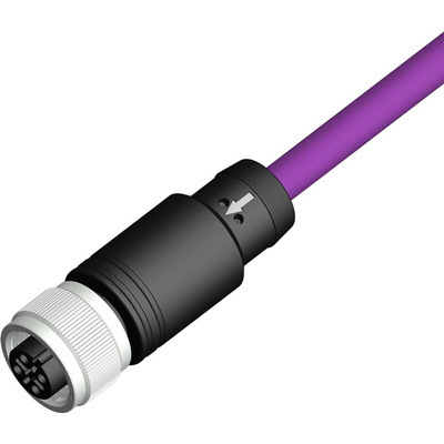 RS PRO Straight Female 5 way M12 to Straight Female Unterminated Sensor Actuator Cable, 10m