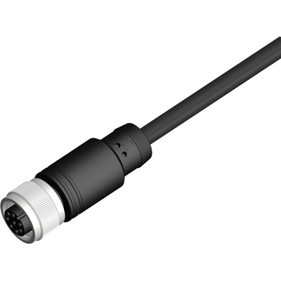 RS PRO Straight Female 8 way M12 to Straight Female Unterminated Sensor Actuator Cable, 2m