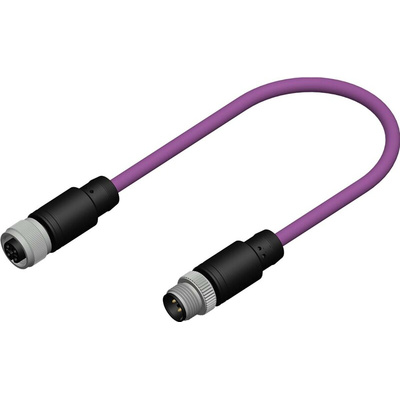 RS PRO Straight Female 5 way M12 to Straight Male 5 way M12 Sensor Actuator Cable, 10m