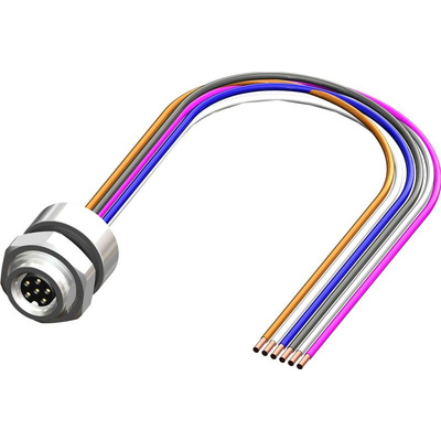 RS PRO Female 6 way M8 to Unterminated Sensor Actuator Cable, 500mm