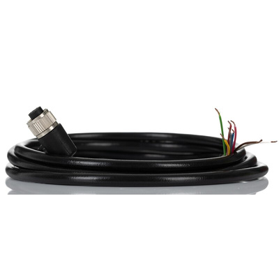 RS PRO Right Angle Female M12 to Unterminated Sensor Actuator Cable, 2m