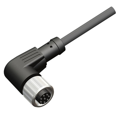 RS PRO Right Angle Female M12 to Unterminated Sensor Actuator Cable, 10m