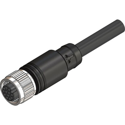 RS PRO Straight Female M12 to Unterminated Sensor Actuator Cable, 10m