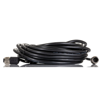 RS PRO Right Angle Female M12 to Male M12 Sensor Actuator Cable, 10m