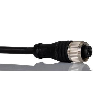 RS PRO Straight Female M12 to Straight Male M12 Sensor Actuator Cable, 2m