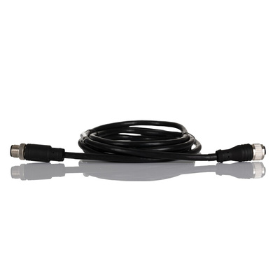 RS PRO Straight Female M12 to Straight Male M12 Sensor Actuator Cable, 2m