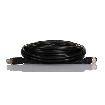 RS PRO Straight Female M12 to Straight Male M12 Sensor Actuator Cable, 10m