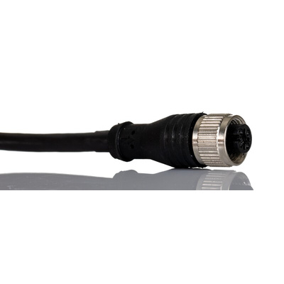RS PRO Straight Female M12 to Straight Male M12 Sensor Actuator Cable, 2m