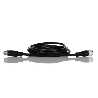 RS PRO Straight Female M12 to Straight Male M12 Sensor Actuator Cable, 2m