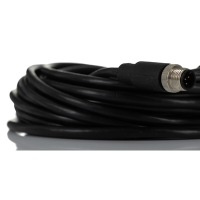 RS PRO Straight Female M12 to Straight Male M12 Sensor Actuator Cable, 10m