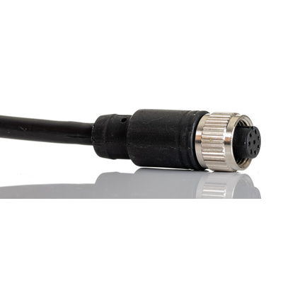 RS PRO Straight Female M12 to Straight Male M12 Sensor Actuator Cable, 10m
