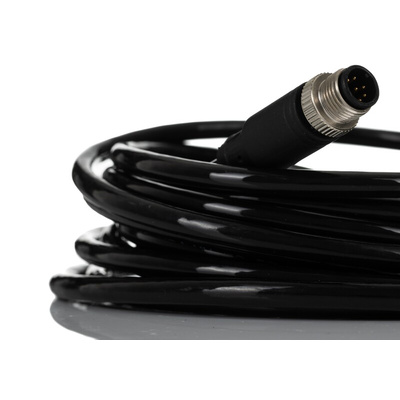 RS PRO Straight Female M12 to Straight Male M12 Sensor Actuator Cable, 5m