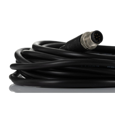 RS PRO Straight Female M12 to Straight Male M12 Sensor Actuator Cable, 5m
