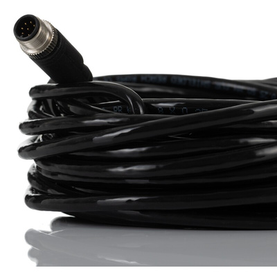 RS PRO Straight Female M12 to Straight Male M12 Sensor Actuator Cable, 10m