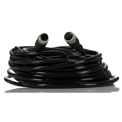 RS PRO Straight Female M12 to Straight Male M12 Sensor Actuator Cable, 10m