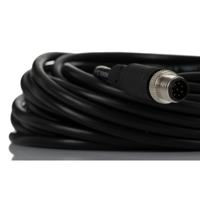 RS PRO Straight Female M12 to Straight Male M12 Sensor Actuator Cable, 10m