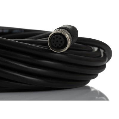 RS PRO Straight Female M12 to Straight Male M12 Sensor Actuator Cable, 10m