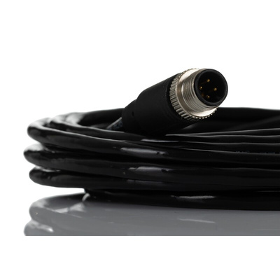 RS PRO Straight Male M12 to Straight Male M12 Sensor Actuator Cable, 5m