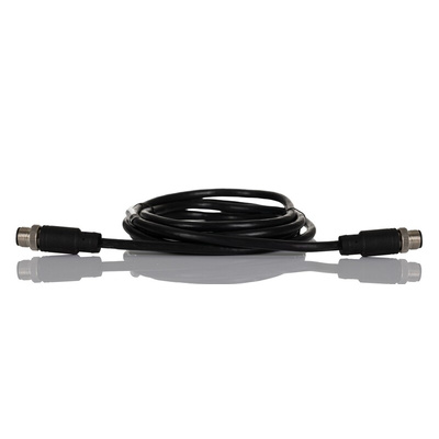 RS PRO Straight Male M12 to Straight Male M12 Sensor Actuator Cable, 2m