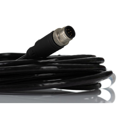 RS PRO Straight Male M12 to Straight Male M12 Sensor Actuator Cable, 5m
