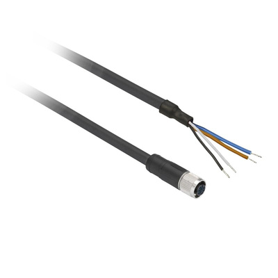 Telemecanique Sensors Straight Female 4 way M12 to Unterminated Sensor Actuator Cable, 5m