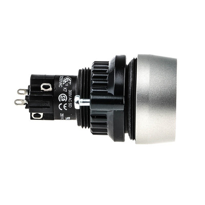 EAO Single Pole Double Throw (SPDT) Momentary Push Button Switch, IP67, 22.5 (Dia.)mm, Panel Mount, 250V ac